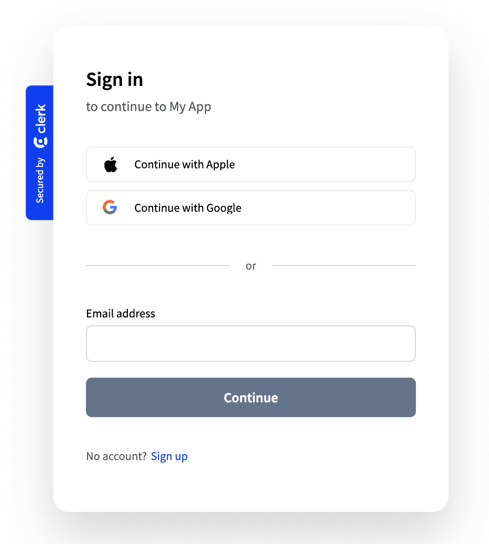 A previously blue "Sign in" button is now Slate gray