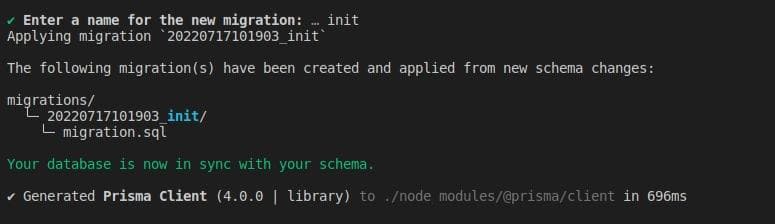 A successful prisma migration